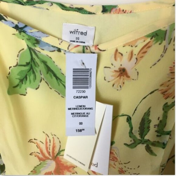 NWT Aritzia Wilfred Caspar Midi Dress Yellow - Picture 4 of 7